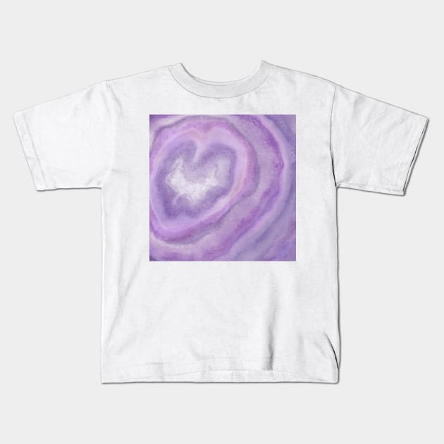 Amethyst Geode Kids T-Shirt by lizzyad